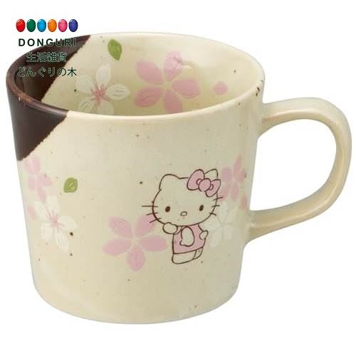 【震撼精品百貨】凱蒂貓_Hello Kitty~日本SANRIO三麗鷗 KITTY陶瓷美濃燒陶瓷馬克杯-棕櫻花款*63161