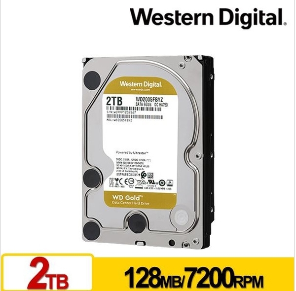 WD 金標 2TB 3.5吋 SATA 企業級硬碟 WD2005FBYZ