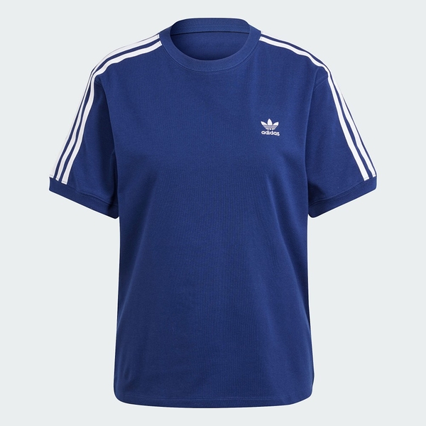 adidas 3 Stripe Tee 女 藍色 穿搭 圓領 上衣 運動 休閒 短袖 IR8053