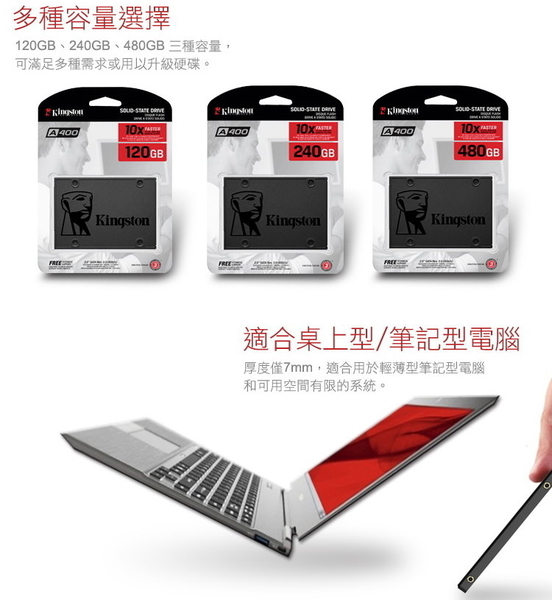 金士頓 SA400S37 960G SSD Kingston A400 固態硬碟 product thumbnail 5