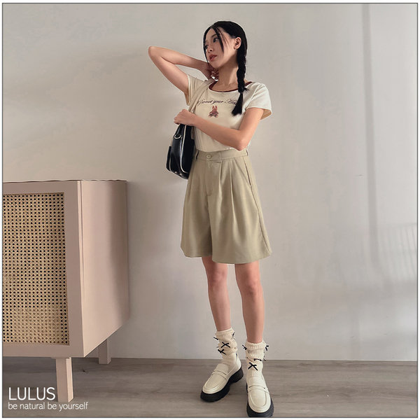 LULUS/壓摺顯瘦西裝五分褲S-L２色【A04240052】 product thumbnail 3