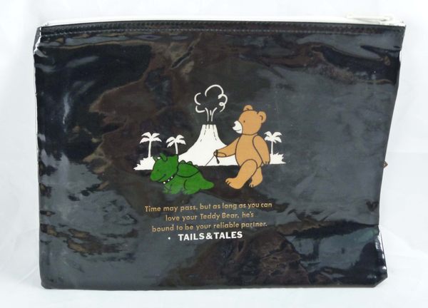 【震撼精品百貨】日本泰迪熊 ~ 防水扁平化妝包『熊與恐龍』 product thumbnail 2