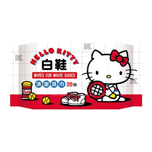 Hello Kitty 白鞋清潔濕巾(20抽) 三麗鷗授權【小三美日】