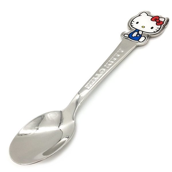 小禮堂 Hello Kitty 兒童造型不鏽鋼湯匙 14cm (銀坐姿款) 4973307-566448