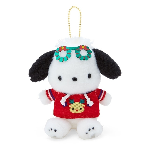 【震撼精品百貨】Pochacco 帕帢狗~日本三麗鷗Sanrio 帕恰狗絨毛玩偶吊飾 (醜毛衣派對)*71133