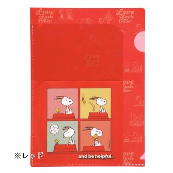 小禮堂 Snoopy B5分類資料夾 (紅四格漫畫款) 4521417-299772