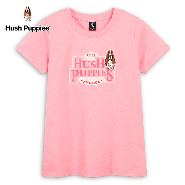 Hush Puppies T恤 女裝質感品牌印花刺繡狗T恤