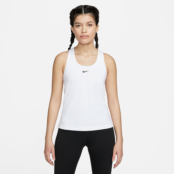 NIKE 背心 SWOOSH BRA TANK 白 小LOGO 中度支撐 運動內衣 女 DV9898-100