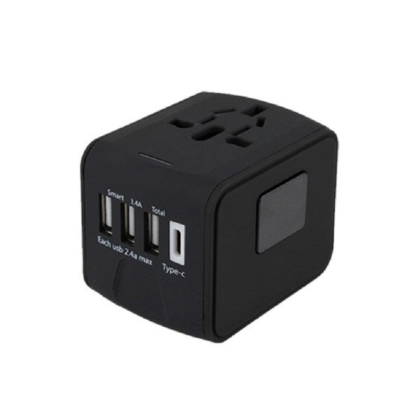 西歐科技 地中海 AC轉USB Type-C 萬國充電器 CME-AD01-7 黑色