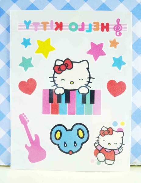 【震撼精品百貨】Hello Kitty 凱蒂貓~KITTY貼紙-紋身貼紙-鋼琴鍵