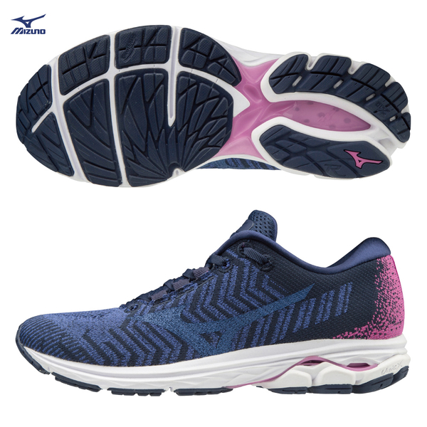 MIZUNO WAVE RIDER WAVEKNIT 3 女鞋 慢跑 編織 耐磨 避震 輕量 藍紫【運動世界】J1GD192930 product thumbnail 2