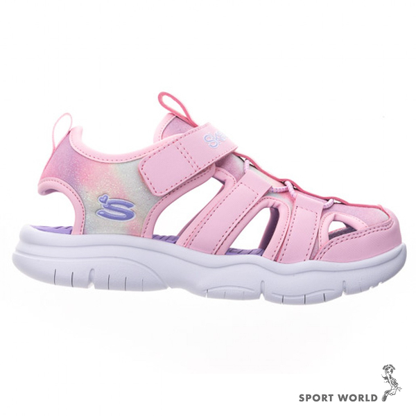 Skechers 涼鞋 童鞋 護趾 FLEX SPLASH 粉【運動世界】303276LLTPK