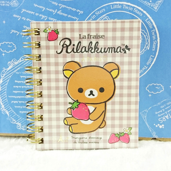 【震撼精品百貨】Rilakkuma San-X 拉拉熊懶懶熊~中便條本_格子_草莓