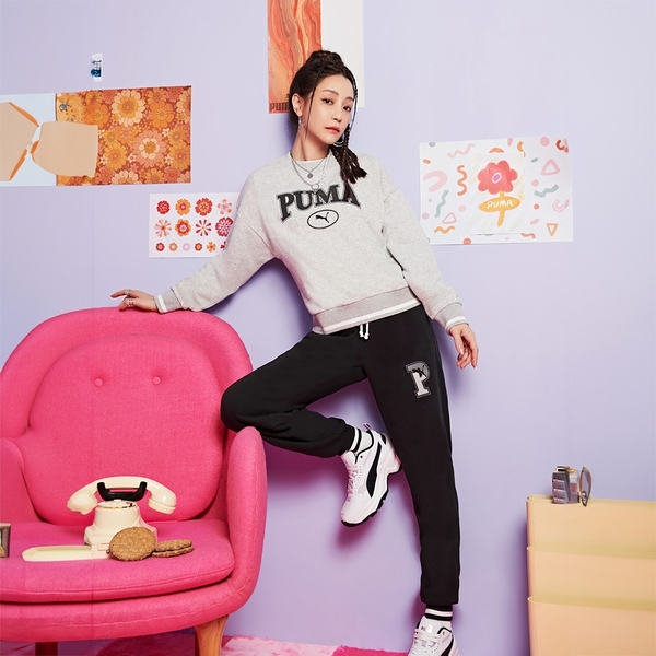 PUMA SQUAD 長褲 基本系列 黑 謝欣穎 縮口 棉褲 女 62359901