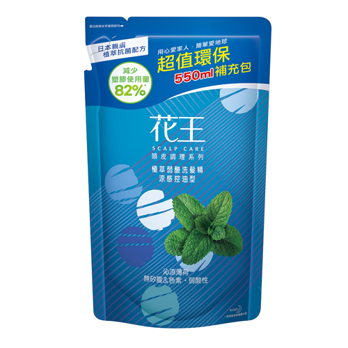 花王植萃弱酸洗髮精涼感控油補充包550ml【愛買】 product thumbnail 2