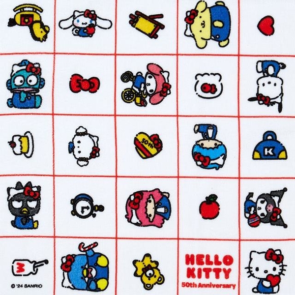 小禮堂 Hello Kitty 棉質短毛巾 34x35cm (Kitty歡慶50週年系列) product thumbnail 2