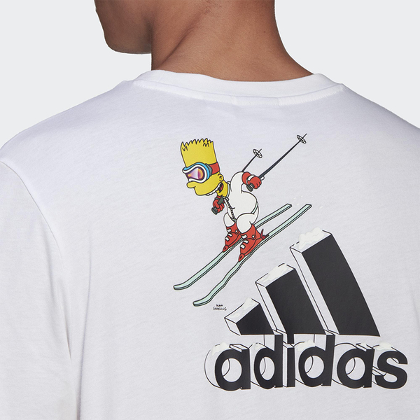 Adidas x THE SIMPSONS 男裝 短袖上衣 辛普森家庭 滑雪 純棉 白【運動世界】GS6220 product thumbnail 7