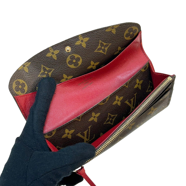 【二手名牌BRAND OFF】LOUIS VUITTON LV 路易威登 原花 PVC塗層帆布 Emilie 扣式長夾 M60136 product thumbnail 5