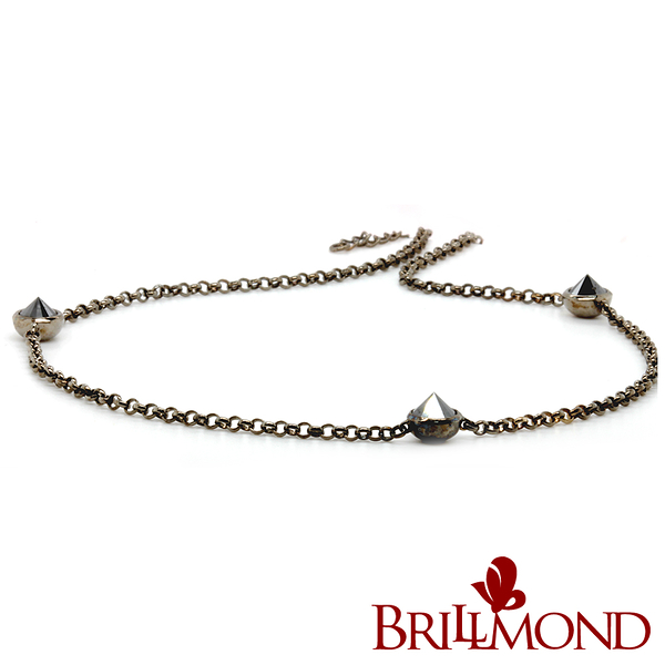 【BRILLMOND JEWELRY】3克拉反鑲天然黑鑽石套鍊(天然黑鑽石總重3克拉 925銀鍍黑K金台)