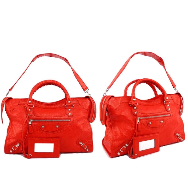 【BALENCIAGA】銀釦 CITY 機車包_展示品 (紅色 RED)  281770 D94JN 6575(OUTLET)