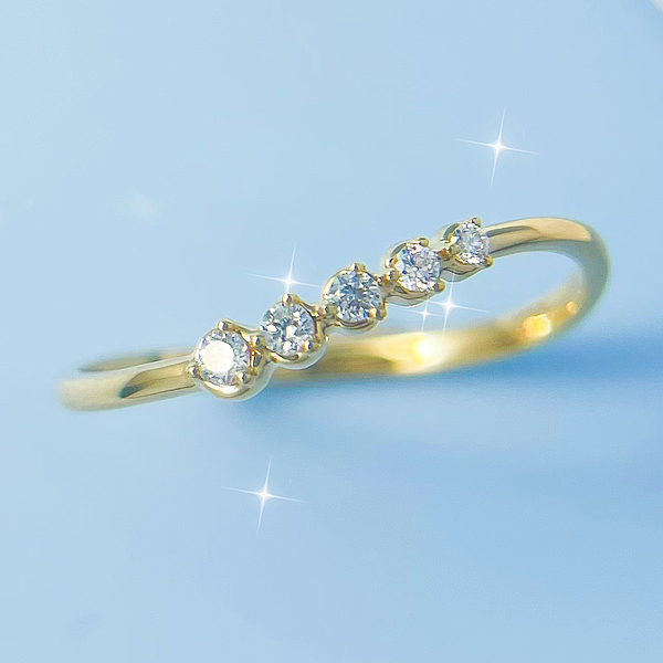 【BRILLMOND JEWELRY】鑽石線戒 18K金 曲線鑽戒雙色選(18K金台 天然鑽石總重6分) product thumbnail 3