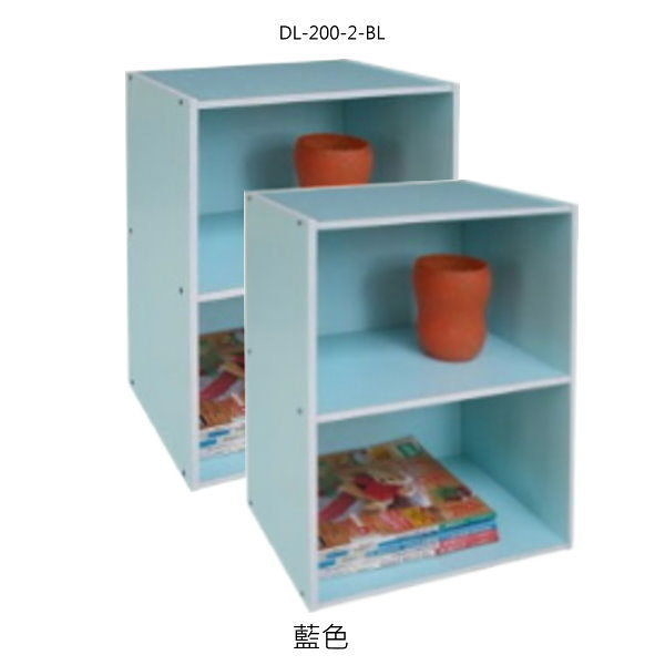 [家事達] 台灣SA-1200-BL X2 炫彩開放二格書櫃(二入) (天空藍) 特價
