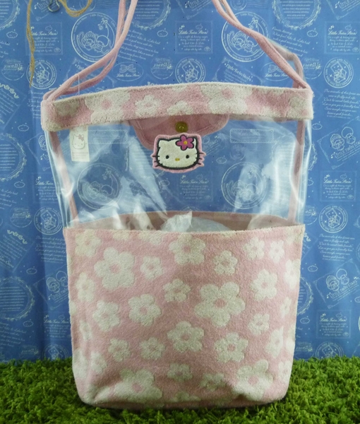 【震撼精品百貨】Hello Kitty 凱蒂貓~透明防水手提袋~花花【共1款】