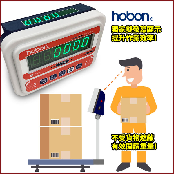 hobon 電子秤 GTW 雙面顯示計重台秤 台面 40X50 CM