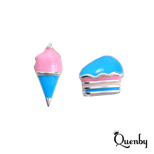 Quenby 送禮 母親節 韓系平價飾品 925純銀 小巧精緻漢堡冰淇淋貼耳耳環/耳針 product thumbnail 3