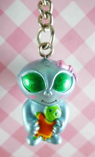 【震撼精品百貨】日本精品百貨-手機吊飾/鎖圈-外星人手機吊飾-藍娃娃
