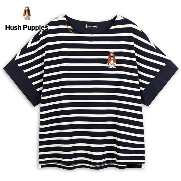 Hush Puppies 上衣 女裝刺繡狗寬版連袖條紋上衣 product thumbnail 2