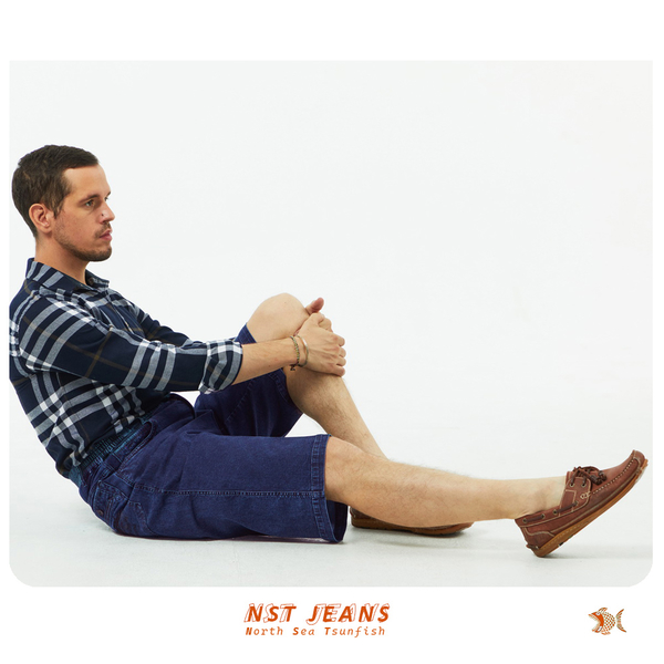 【NST Jeans】義式雅痞風 淺藍彈性牛仔男鬆緊腰七分短褲(中高腰寬版) 特大尺碼 台灣製 005-26347 product thumbnail 8