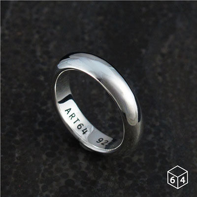 64DESIGN戒指-訂製手工厚版素戒 曲面5mm 純銀戒指