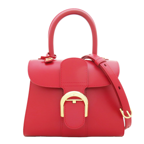 【二手名牌BRAND OFF】DELVAUX 德爾沃 紅色 牛皮 Brillant Mini 兩用包