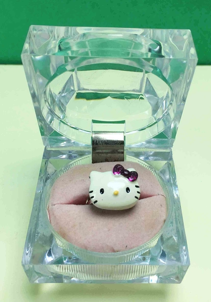 【震撼精品百貨】Hello Kitty 凱蒂貓~造型戒指-紫