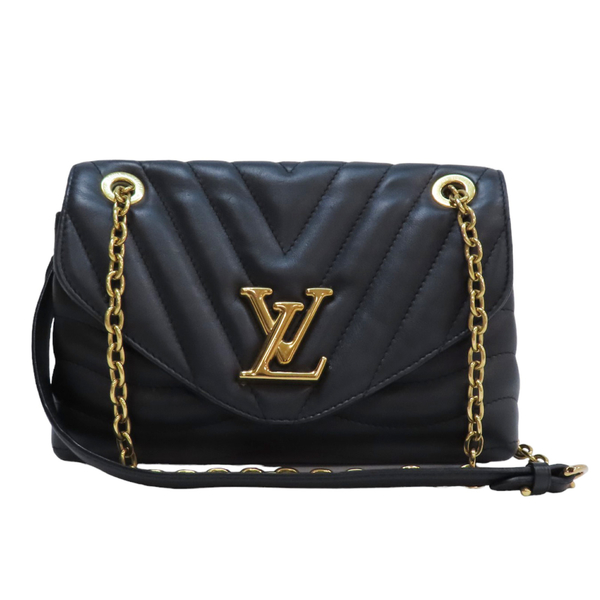 【二手名牌BRAND OFF】LOUIS VUITTON LV 路易威登 黑色 牛皮 New Wave Chain Bag MM 肩背包 M58552