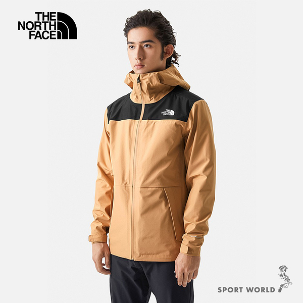 The North Face 北面 男裝 連帽外套 衝鋒衣 防水 拉鍊口袋 棕【運動世界】NF0A7QR5KOM