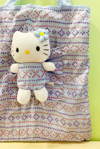 【震撼精品百貨】凱蒂貓_Hello Kitty~日本SANRIO三麗鷗 KITTY 手提收納袋附吊飾-藍#26757 product thumbnail 5