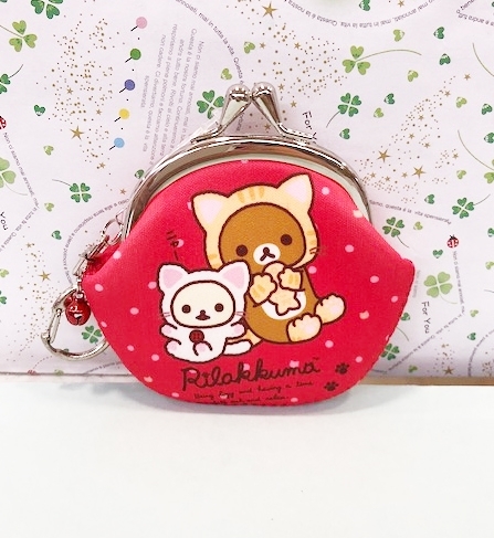 【震撼精品百貨】Rilakkuma San-X 拉拉熊懶懶熊~拉拉熊珠扣零錢包-紅#01323