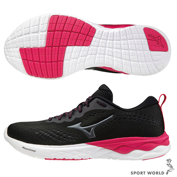 Mizuno 美津濃 慢跑鞋 WAVE REVOLT 2 女鞋 3E寬楦 黑【運動世界】J1GD218509