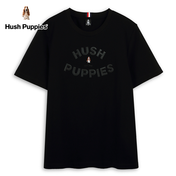 Hush Puppies T恤 男裝素色立體品牌英文矽膠刺繡狗T恤 product thumbnail 5