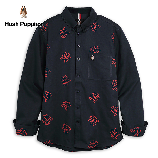 Hush Puppies 襯衫 男裝經典HP印花長袖襯衫