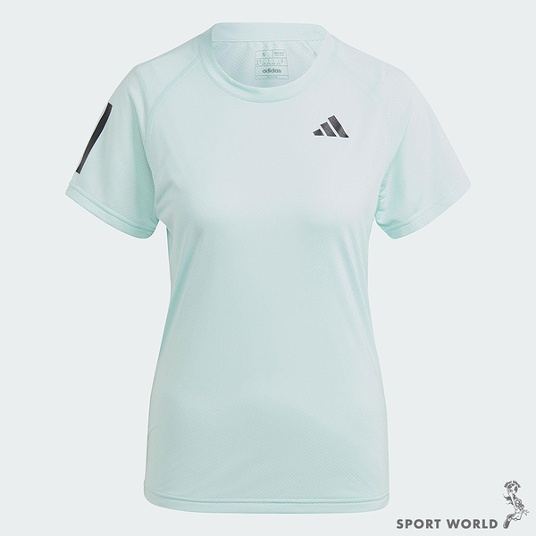 Adidas 女裝 短袖上衣 排汗 拼接網布 藍【運動世界】IA8354