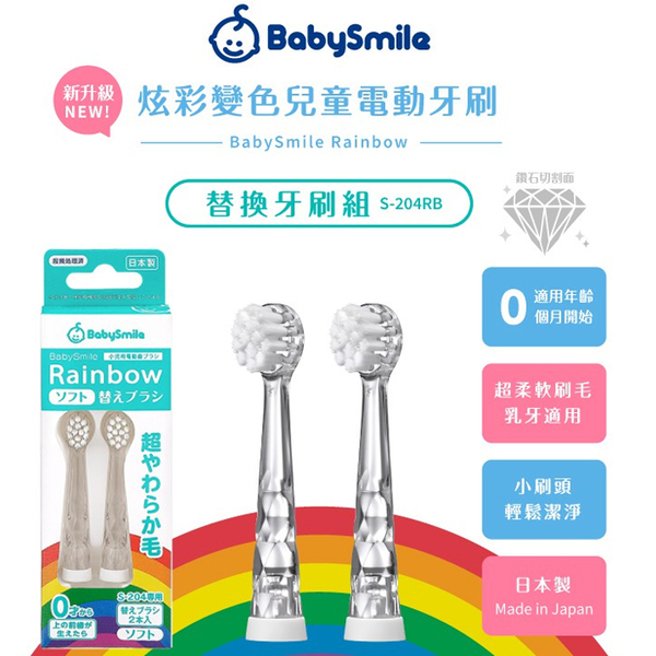 BabySmile 兒童電動牙刷 刷頭 (2入) 替換刷頭 S-204 product thumbnail 3