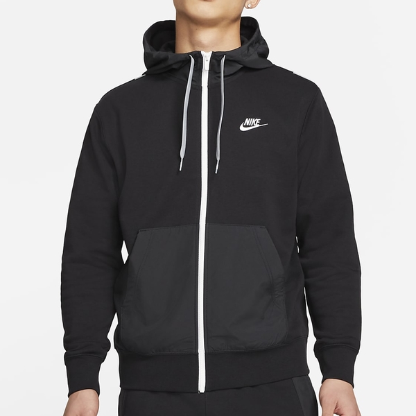 NIKE SPORTSWEAR 男裝 外套 連帽 棉質 街頭 休閒 印花 黑【運動世界】CZ9945-010