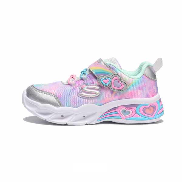 SKECHERS SWEETHEART LIGHTS 粉紫 小童 渲染 閃燈 愛心 魔鬼氈 運動鞋 302663NSLAQ product thumbnail 2