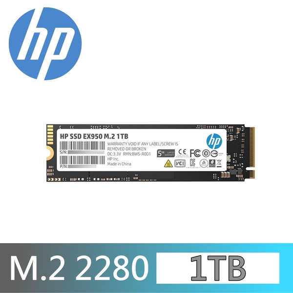 HP EX950 1T M.2 2280 PCIe Gen 3 x4 SSD 固態硬碟 1TB