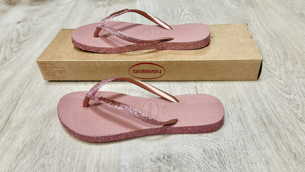 havaianas 哈瓦士 巴西人字拖 女款 Slim sparkle II 金蔥番紅花粉(亮款) 拖鞋 夾腳拖【南風百貨】 product thumbnail 4