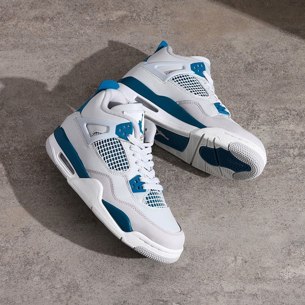 NIKE 休閒鞋 AIR JORDAN 4 GS 白藍 AJ4 復刻 經典 大童 女 HF4281-141