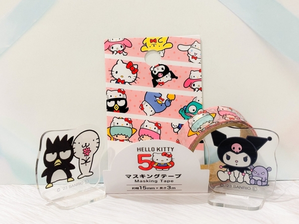 日本 Sanrio Hello Kitty 50週年紀念 紙膠帶 3款可選 遮蔽膠帶 美紋膠帶【南風百貨】 product thumbnail 7